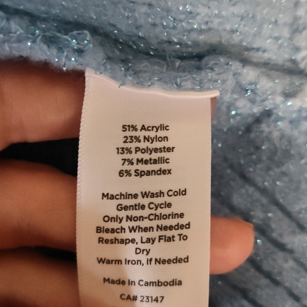 Talbots Knit Sweater blue sparkly size extra small - Picture 6 of 7